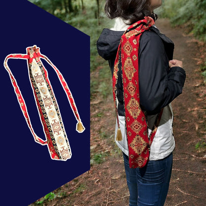 Handmade Ethnic Flute Carrying Bag with Adjustable Strap
